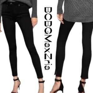 BCBGMaxAzria Dark Wash Mid Rise Dressy Skinny Blue Jeans Size 27